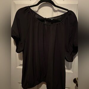 Seersucker surplice back short sleeve crop top